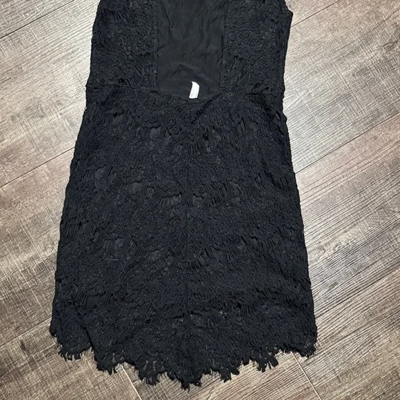 Free People Open Back Black Lace Dress - Picture 6 of 9